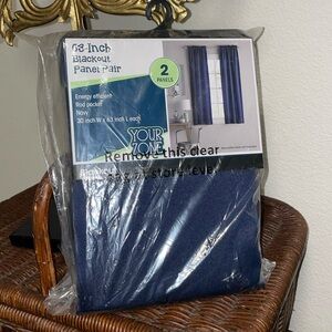 Never Used 63in Blackout Panel Pair navy blue